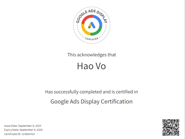 google ads certification hao vo