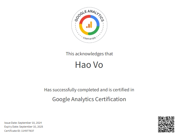 google display certification hao vo